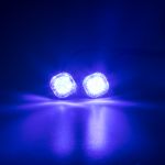 2x PROFI výstražné LED světlo vnější modré, 12-24V, ECE R65 27mm průměr