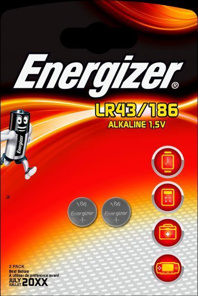 Baterie plochá knoflík LR43 / 186 Energizer alkalická