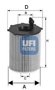 filtr olejový pro BMW vložka filtru - UFI