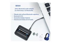 AUX / Bluetooth audio adaptér (1x AUX vstup / 2x Bluetooth)