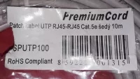 PremiumCord Patch kabel UTP RJ45-RJ45 level 5e 10m šedá