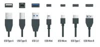 napájecí kabel s koncovkami USB-A a USB-micro