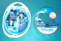 sada žárovek H4 Blue Vision ultra 2xH4+2x5W Philips