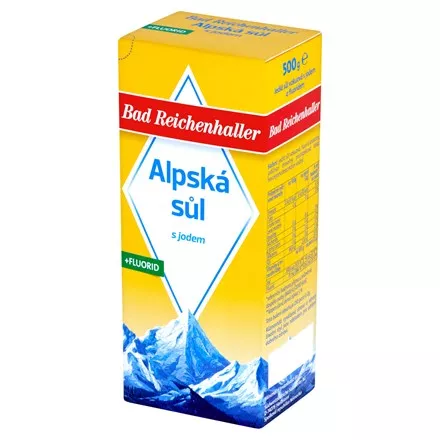 Bad Reichenhaller Alpská sůl jod + fluor 500g