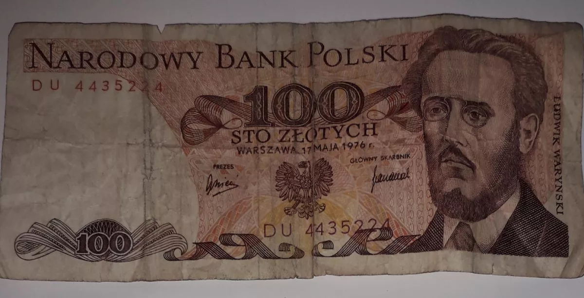 bankovka hodnota 100 zlotych 17. MAJA 1976