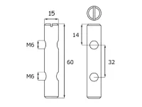 Příčný váleček dvojitý M6x60 mm