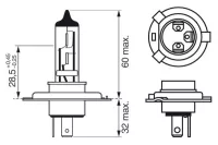 Žárovka H4 60/55W 12V Pure Light