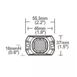 2x PROFI výstražné LED světlo vnější oranžové, 12-24V, ECE R65 46 x 37 mm