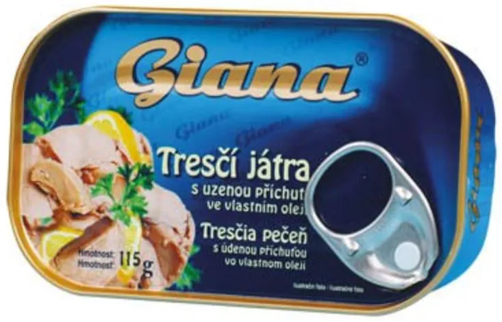 Giana Tresčí játra s uzenou příchutí 4 x 115g