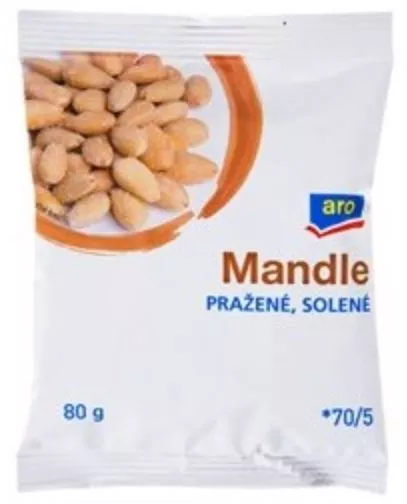 Mandle blanšírované pražené solené 4x80g