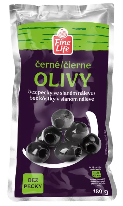 Olivy černé ve slaném nálevu 180 g