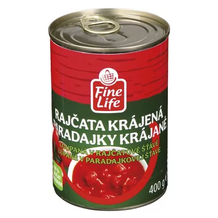 Rajčata loupaná krájená 400 g