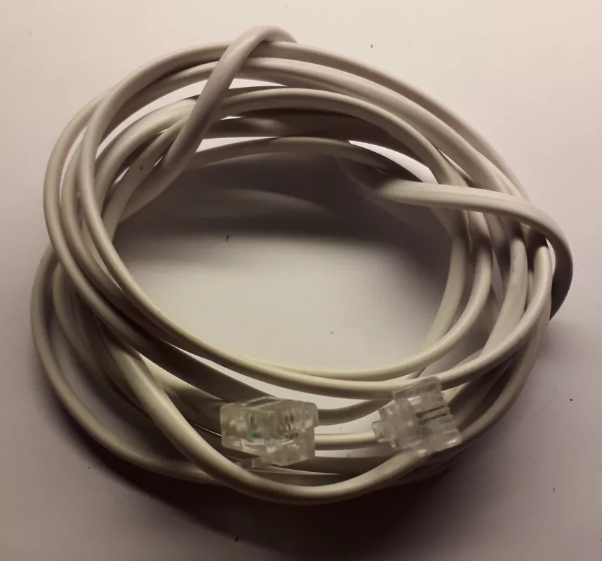 Telefonní kabel RJ11, bílý, 15m