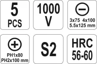 Sada šroubováků 5 ks izolované 1kV