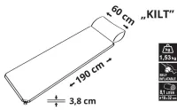 Karimatka samonafukovací 190x60x3,8cm s polštářem KILT