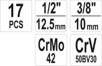 Sada vytahováků šroubů a čepů 17 ks