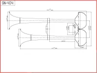 Dual-fanfára 465/410mm, nerezová, 12V, elektromagnetická