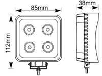 LED světlo hranaté, 4x3W, ECE R10/R23