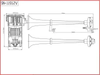 Singl-fanfára 443mm, 12V stálý tón s kompresorem